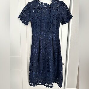 Beautiful Anthropologie navy lace lined dress. NWOT